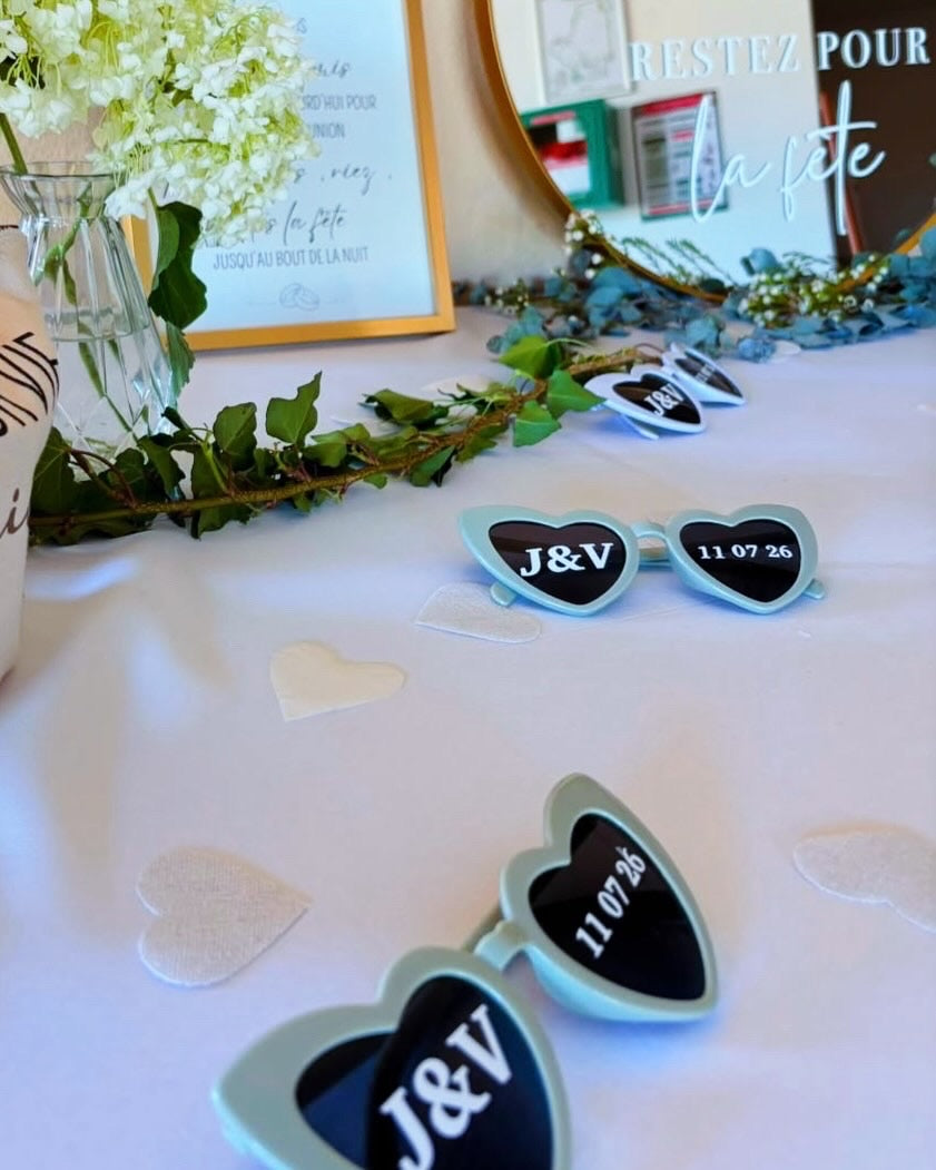 Sticker personnalisé pour lunettes de mariage