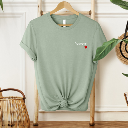T-shirt lendemain de mariage - Madame / Monsieur (VERT SAUGE)
