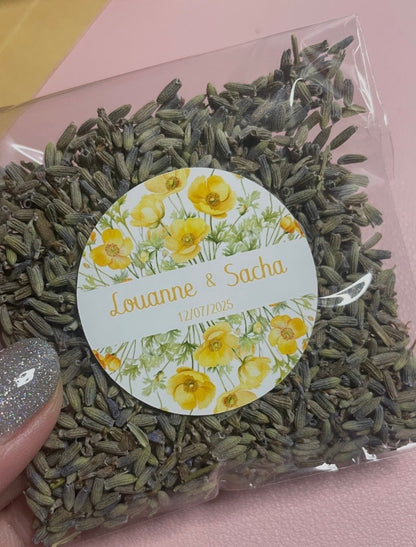 Sachets de lavande personnalisés pour mariage – Sortie des mariés