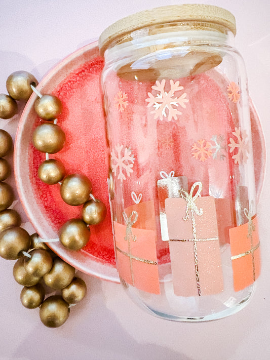 Mug en verre avec couvercle bambou et paille