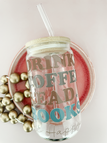Mug en verre avec couvercle bambou et paille