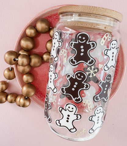 Mug en verre avec couvercle bambou et paille