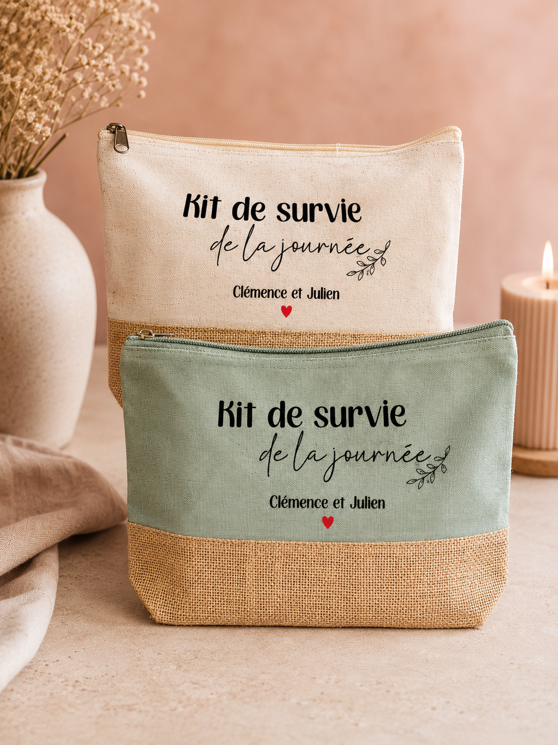 Pochette kit de survie de la journée personnalisée