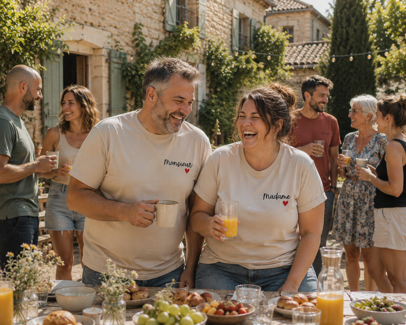 T-shirt lendemain de mariage - Madame / Monsieur (AUTRES COULEURS)